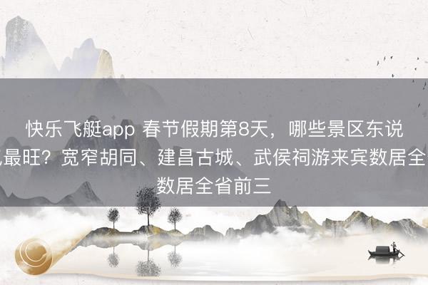 快乐飞艇app 春节假期第8天,哪些景区东说念主气最旺?宽窄胡同、建昌古城、武侯祠游来宾数居全省前三